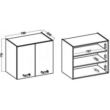 Szafka kuchenna wisząca 80 cm antracyt NIVA 80 G-72 2F cichy domyk